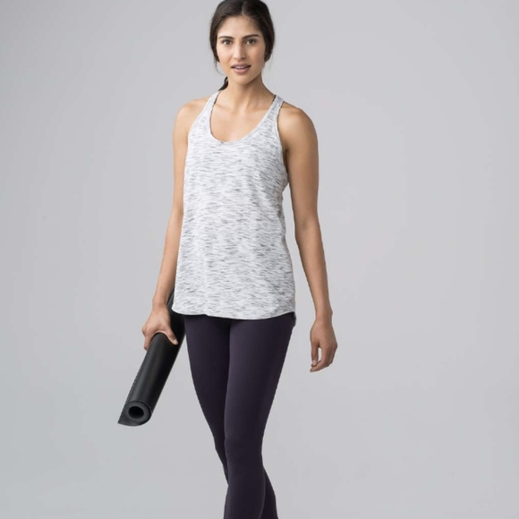 Lululemon Essential Tank Tiger Space Dye Black White - Picture 5 of 10